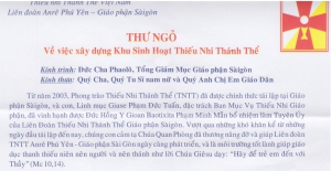 Trung Tâm Sinh Hoạt Thiếu Nhi Thánh Thể - TGP. Sài Gòn